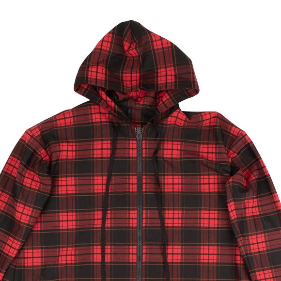 NEW UNRAVEL PROJECT Red and Black Plaid Poncho Jacket Size S $1085 - Picture 2 of 5